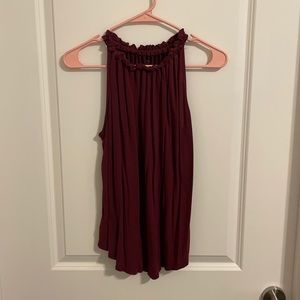 Loft maroon high neck tank